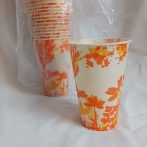 Vintage Sweetheart Floral Paper Cups 60 Count